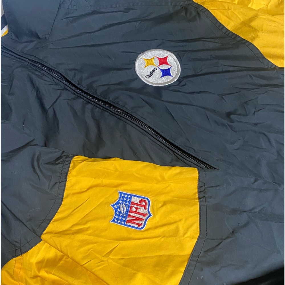NFL Reebok On Field Apparel Pittsburgh Steelers Sweater Size Medium Zip Up - Picture 5 of 11